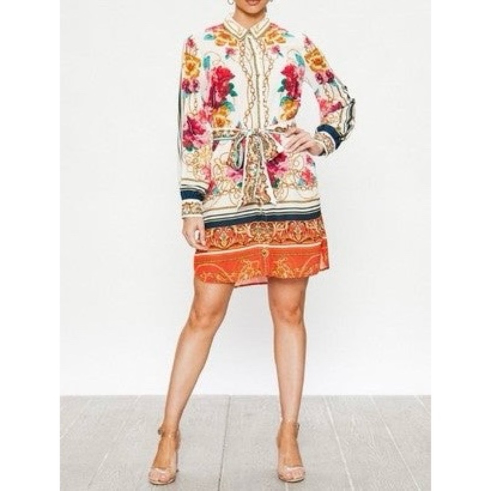 Boutique Rococo Baroque Plus Size Cotton Lightweight Tunic Kimono Mini Dress